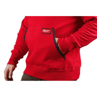 Men'S Medium Red Heavy-Duty Cotton/Polyester Long-Sleeve Pullover Hoodie