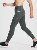 Men's Fleece Lined Winter Running Tights - Dark Gray / 2XL