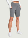 Women's 8" High-Waisted Yoga Shorts - Dark Gray / M