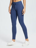 Full-Length Water-Repellent Ski Leggings - Navy Blue / M