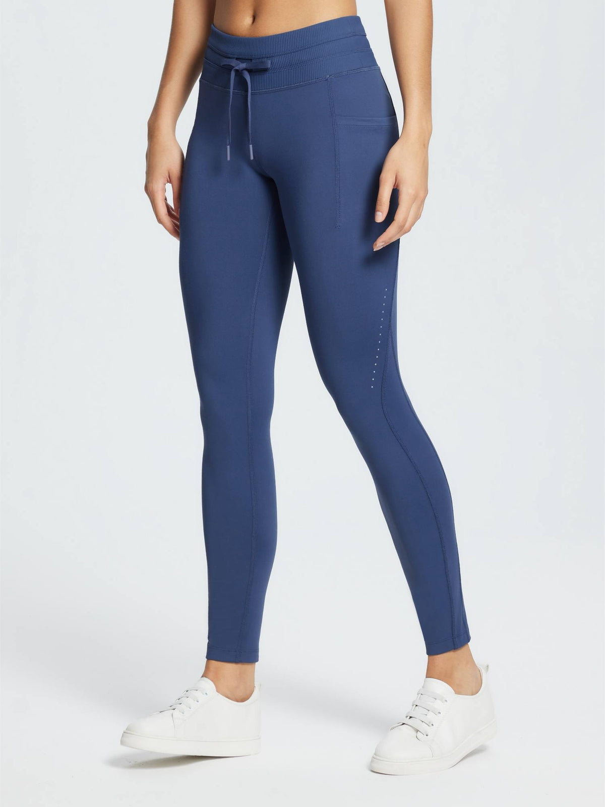 Full-Length Water-Repellent Ski Leggings - Navy Blue / M