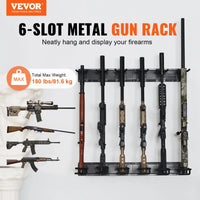 VEVOR Gun Rack, Indoor Gun Rack Wall Mount, 6-Slot Vertical Rifle Shotgun Gun Rack, 180 Lb Heavy Duty Metal Wall Gun Rack Display Stand with Soft Padding