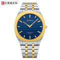 CURREN 8444 Ultra-thin Waterproof Square Watch Business Personality Wristwatch for Men and Women