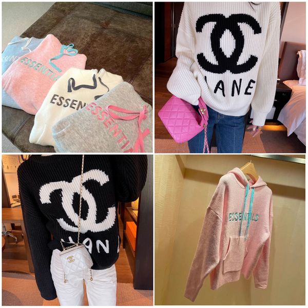 Sweatshirts ESSENTIAL/Chanel Dupe Hooded Jacket Designer Sweater omen's Fashion Streetwear Loose Hoodie MJ5612