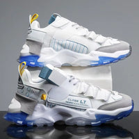 Plus Size Men's Non-Slip Summer Sneakers - Comfortable White Sports & Running Shoes for Active Husbands - GMB-1414