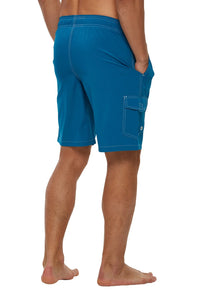 Men'S Quick Dry Swim Trunks Mesh Lining Beach Board Shorts with Pockets Peacockblue M
