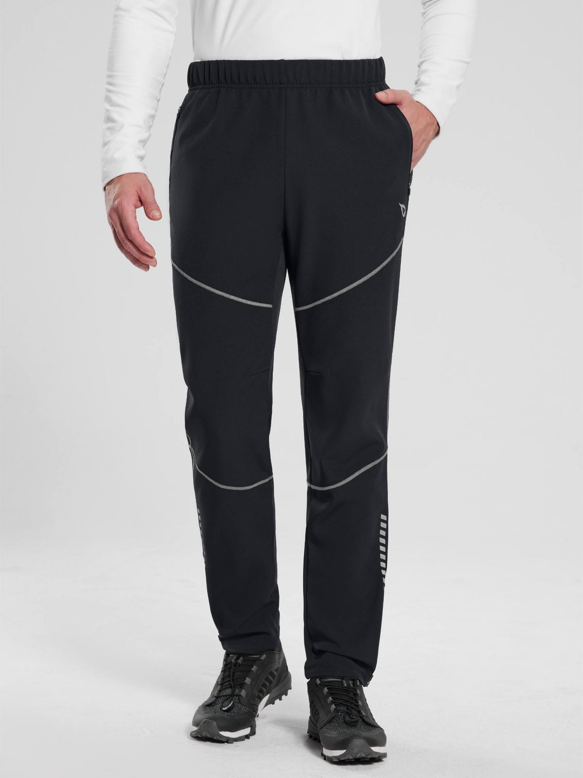 Elastic Waist Fleece Mountain Pants - Gray / XL