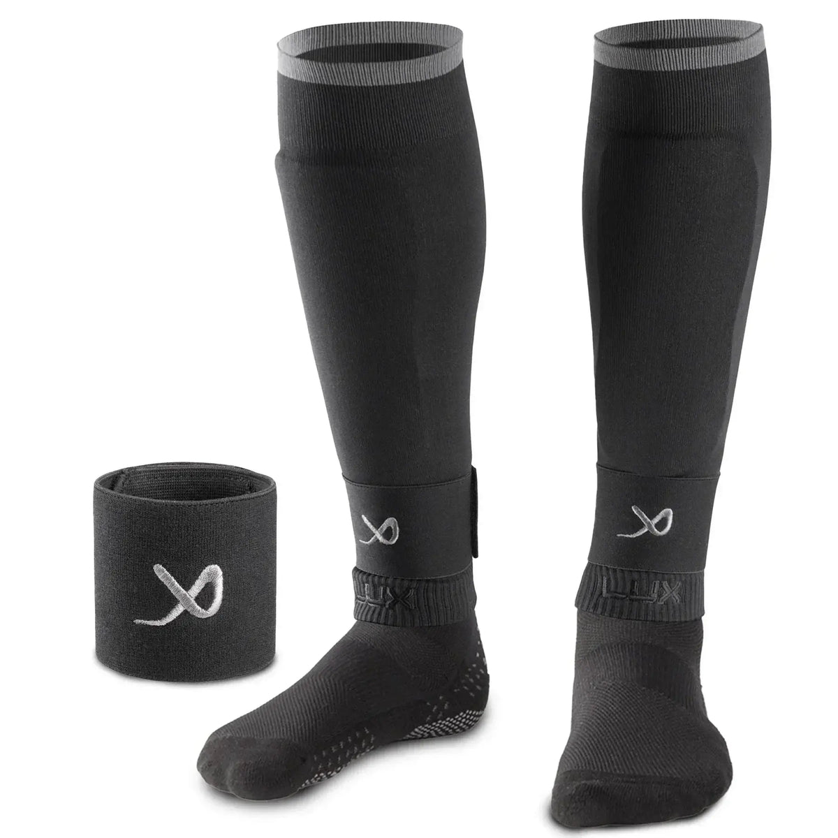 Football Sleeves - Black - LUX - Black / Small