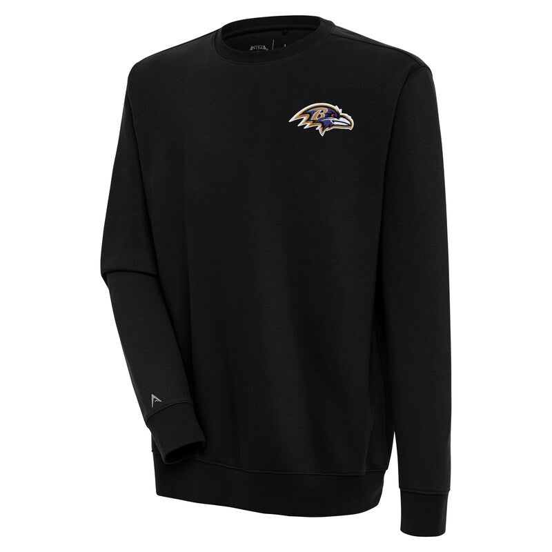 Men's Antigua  Black Baltimore Ravens Victory Pullover Sweatshirt