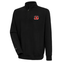 Men's Antigua  Black Cincinnati Bengals Victory Quarter-Zip Pullover Top
