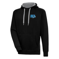 Men's Antigua  Black Detroit Lions Victory Pullover Hoodie