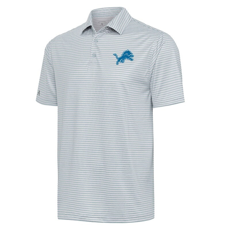 Men's Antigua  Gray Detroit Lions Skills Polo