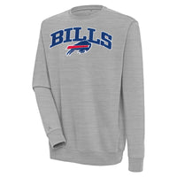Men's Antigua  Heather Gray Buffalo Bills Victory Chenille Pullover Sweatshirt