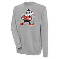 Men's Antigua  Heather Gray Cleveland Browns Victory Pullover Sweatshirt