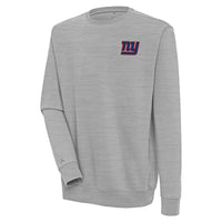 Men's Antigua  Heather Gray New York Giants Victory Pullover Sweatshirt