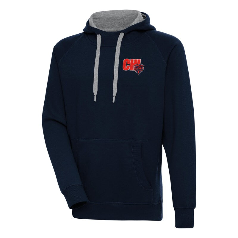 Men's Antigua  Navy Chicago Bears Victory Pullover Hoodie
