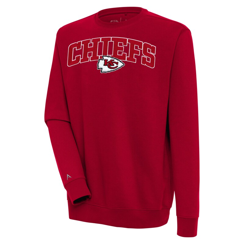 Men's Antigua  Red Kansas City Chiefs Victory Chenille Pullover Sweatshirt