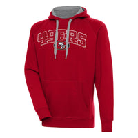 Men's Antigua  Scarlet San Francisco 49ers Victory Pullover Hoodie
