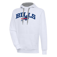 Men's Antigua  White Buffalo Bills Victory Pullover Hoodie