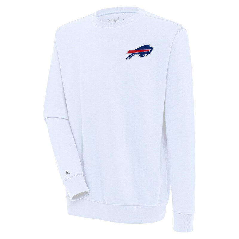 Men's Antigua  White Buffalo Bills Victory Pullover Sweatshirt