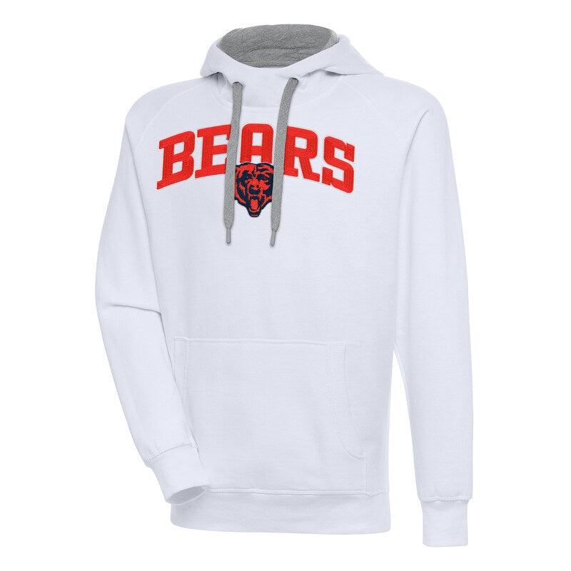 Men's Antigua  White Chicago Bears Victory Pullover Hoodie