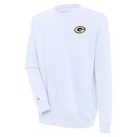 Men's Antigua  White Green Bay Packers Victory Pullover Sweatshirt