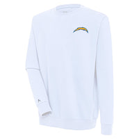 Men's Antigua  White Los Angeles Chargers Victory Pullover Sweatshirt