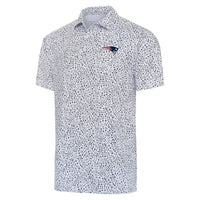 Men's Antigua  White/Navy New England Patriots Motion Polo