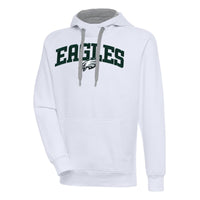 Men's Antigua  White Philadelphia Eagles Victory Pullover Hoodie