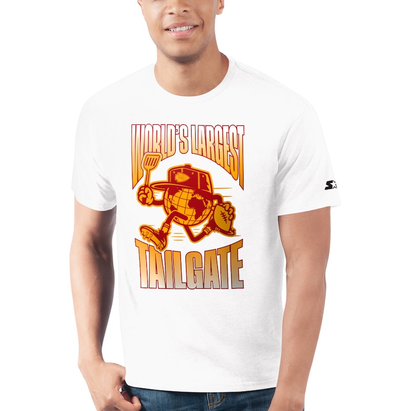 Men's Starter  White Kansas City Chiefs World's Largest Tailgate Prime Time T-Shirt