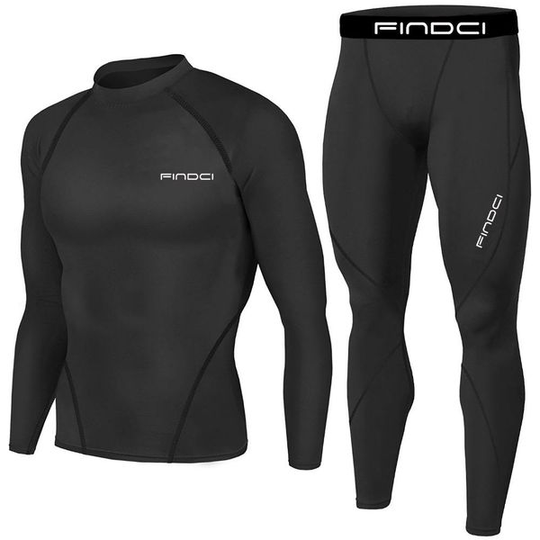 Findci Men Men Sports Apparel Skin Tights Compression Base Under Layer Shirts Pants SET