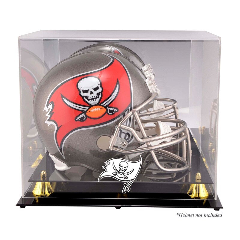 Tampa Bay Buccaneers Golden Classic Helmet Display Case with Mirrored Back