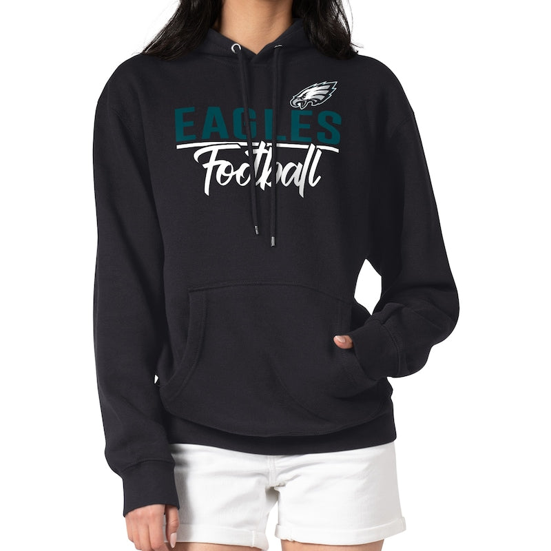 Women's G-III 4Her by Carl Banks  Black Philadelphia Eagles Graphic Fleece Pullover Hoodie