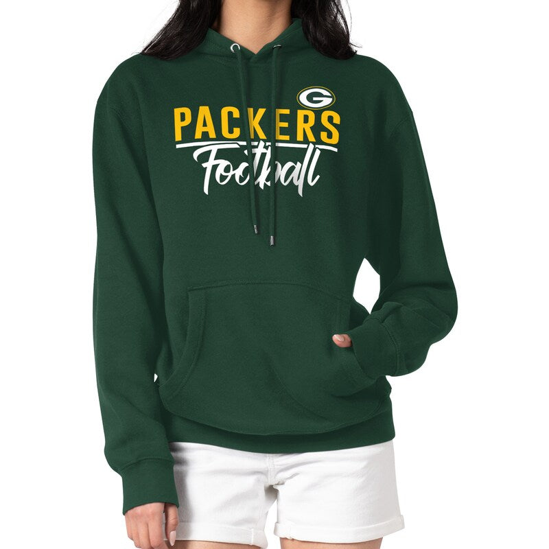 Women's G-III 4Her by Carl Banks  Green Green Bay Packers Graphic Fleece Pullover Hoodie