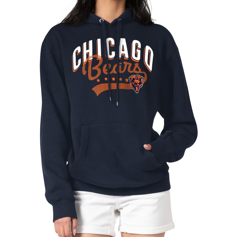 Women's G-III 4Her by Carl Banks  Navy Chicago Bears Filigree Logo Pullover Hoodie