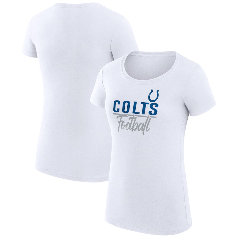 Women's G-III 4Her by Carl Banks  White Indianapolis Colts Team Graphic Fitted T-Shirt